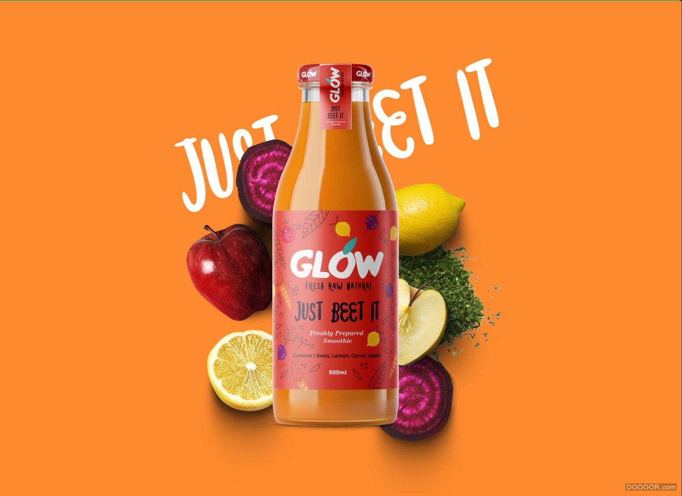 glow純天然系列果汁冰沙飲料包裝設(shè)計(jì)